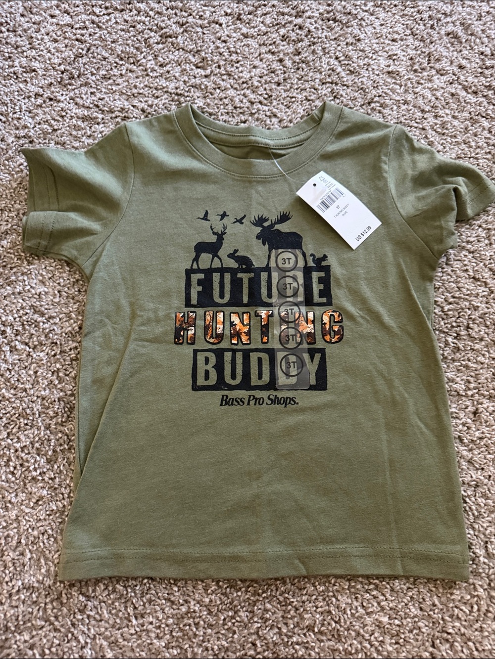 Bass Pro Shops Olive Green Kids Hunting Graphic Tee